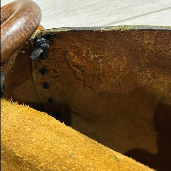 Vintage Leather Hand Tooled Western Style Saddle Shoulder Bag Purse - Picture 10 of 13